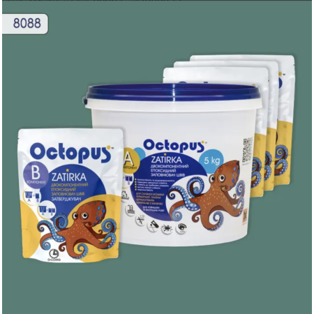 Двухкомпонентная эпоксидная затирка Octopus Zatirka цвет 8088, 5 кг (8088-5)