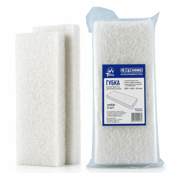 Губка-волокно для эпоксидной затирки T-Nova Super Fine 250×100×25, 2 шт (60304127)