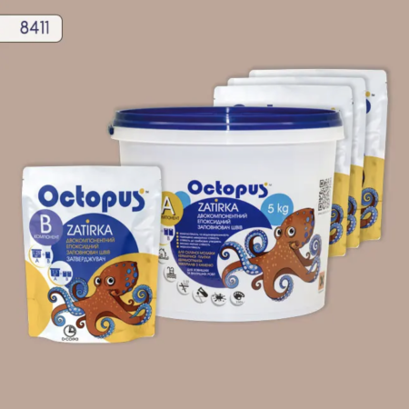 Двокомпонентна епоксидна фуга Octopus Zatirka колір 8411, 5 кг (8411-5)