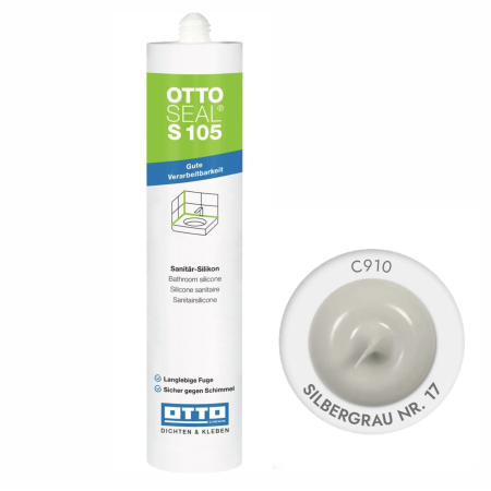 Санитарный силиконовый герметик OTTOSEAL S105 C910 (Silbergrau 17), 310 мл (S105C910)