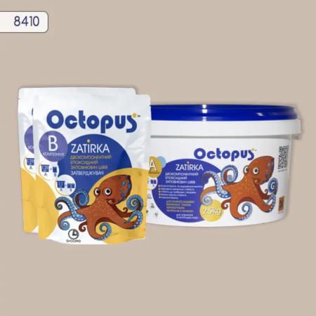 Двухкомпонентная эпоксидная затирка Octopus Zatirka цвет 8410, 2,5 кг (8410-2)
