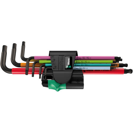Набор Г-образных ключей WERA, 950/7 Hex-Plus Multicolour Magnet 1, метрических, BlackLaser (05022534001)