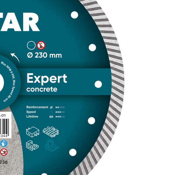 Алмазный диск Distar Turbo Expert 230×2.6×22,23 мм (армированный бетон, тротуарная плитка, кирпич) (10215026011)