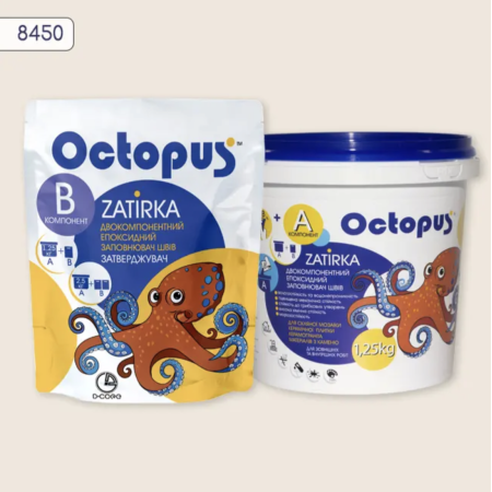 Двухкомпонентная эпоксидная затирка Octopus Zatirka цвет 8450, 1,25 кг (8450-1)