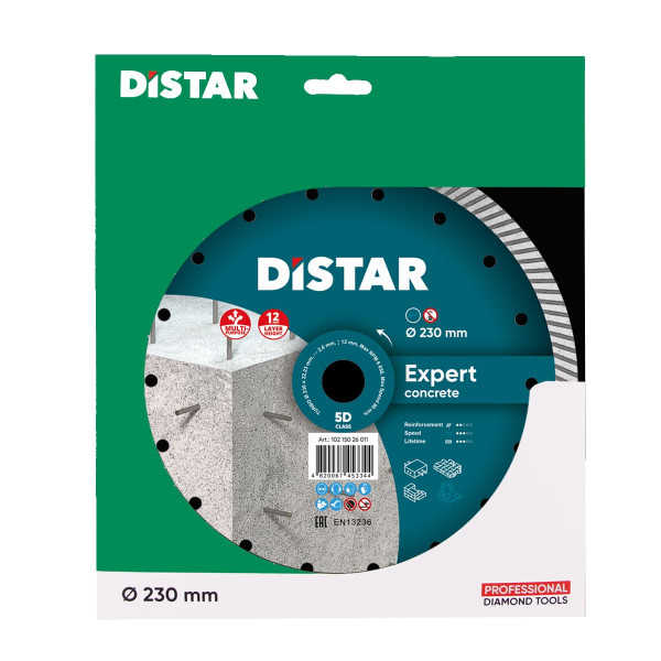 Алмазный диск Distar Turbo Expert 230×2.6×22,23 мм (армированный бетон, тротуарная плитка, кирпич) (10215026011)