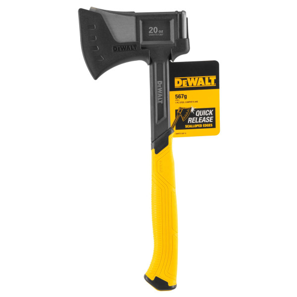 Топор туристический цельнометаллический весом 990 грамм с чехлом DeWALT (DWHT51387-0)
