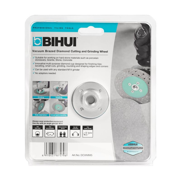 Диск алмазный BIHUI VACUUM  125 мм для резки и шлифовки с фланцем М14 (DCWMМ5)