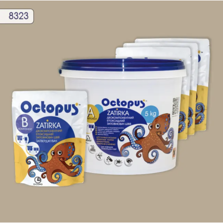 Двухкомпонентная эпоксидная затирка Octopus Zatirka цвет 8323, 5 кг (8323-5)