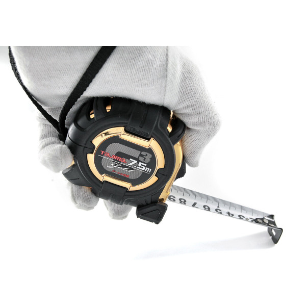 Рулетка будівельна TAJIMA G3 LOCK G3GL25-75BL ударостійка 7,5 м (1001-1879)