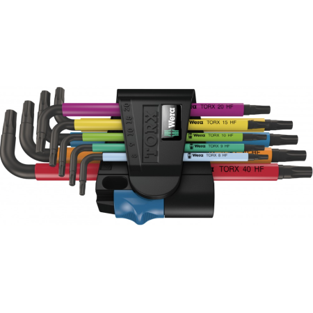 Набір Г-подібних ключів WERA, 967/9 TX Multicolour HF 1, з фіксуючою функцією (05024179001)