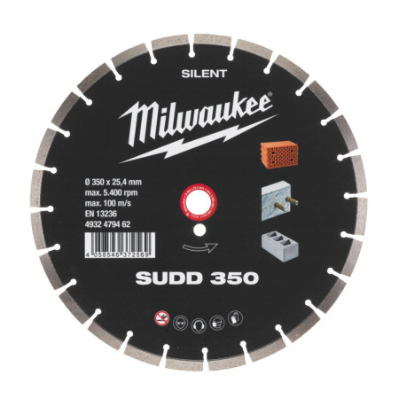Алмазный диск MILWAUKEE SUDD 350 для железобетона и кирпича, 350 мм (4932479462)