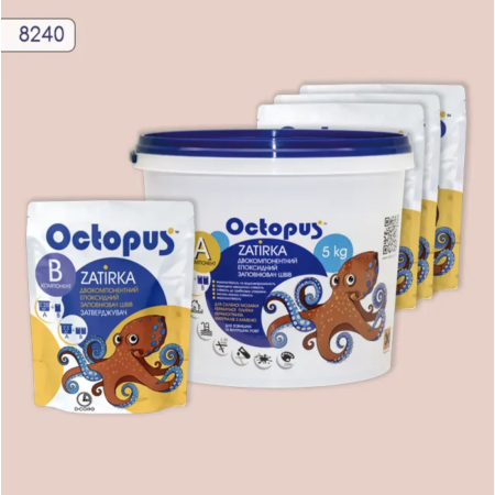 Двухкомпонентная эпоксидная затирка Octopus Zatirka цвет 8240, 5 кг (8240-5)