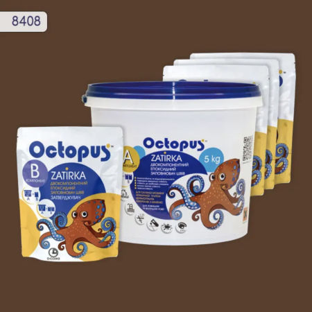 Двухкомпонентная эпоксидная затирка Octopus Zatirka цвет 8408, 5 кг (8408-5)