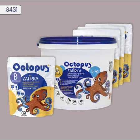Двокомпонентна епоксидна фуга Octopus Zatirka колір 8431, 5 кг (8431-5)