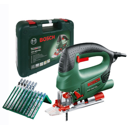 Лобзик Bosch PST 800 PEL Compact в чемодані з набором 10 пилок (06033A0101)