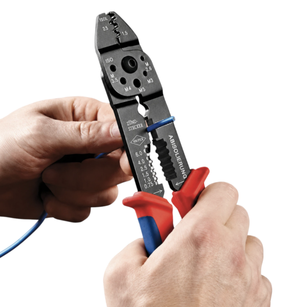 Клещи KNIPEX для опрессовки и зачистки кабеля 230мм (97 21 215 B)
