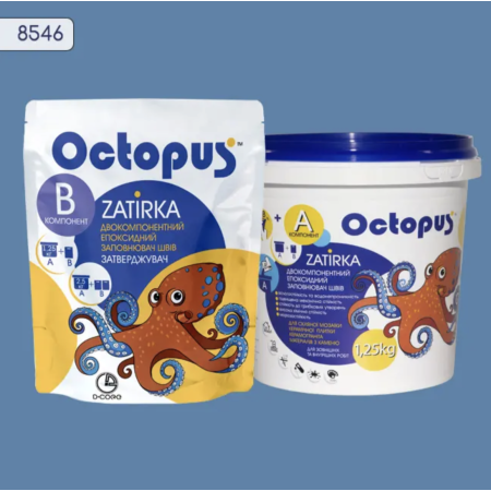 Двухкомпонентная эпоксидная затирка Octopus Zatirka цвет голубой 8546 1,25 кг (8546-1)