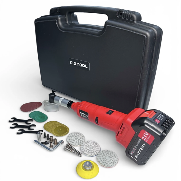 Акумуляторна кутова шліфувальна машина / гравер FIXTOOL Pomogator BLACKOUT Red PR20A (2 АКБ 4.0Ah, 21V) (FIX200RED-4A)
