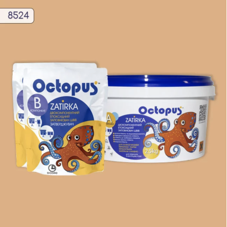 Двухкомпонентная эпоксидная затирка Octopus Zatirka цвет 8524, 2,5 кг (8524-2)
