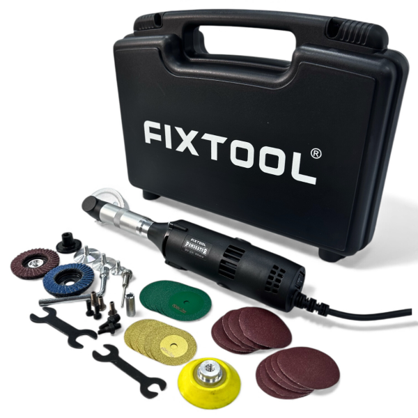 Угловая шлифмашина FIXTOOL Pomogator BLACK EDITION в кейсе (полная комплектация) (FIX120WBL)