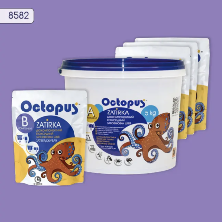 Двухкомпонентная эпоксидная затирка Octopus Zatirka цвет 8582, 5 кг (8582-5)