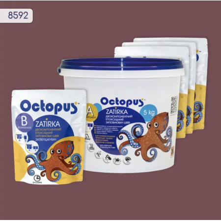 Двухкомпонентная эпоксидная затирка Octopus Zatirka цвет 8592, 5 кг (8592-5)