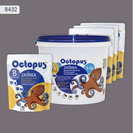 Двухкомпонентная эпоксидная затирка Octopus Zatirka цвет 8432, 5 кг (8432-5)