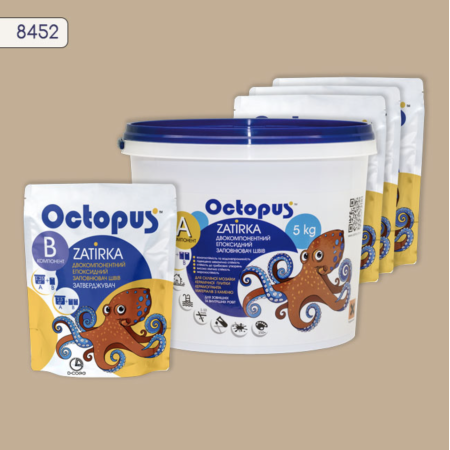 Двухкомпонентная эпоксидная затирка Octopus Zatirka цвет 8452, 5 кг (8452-5)