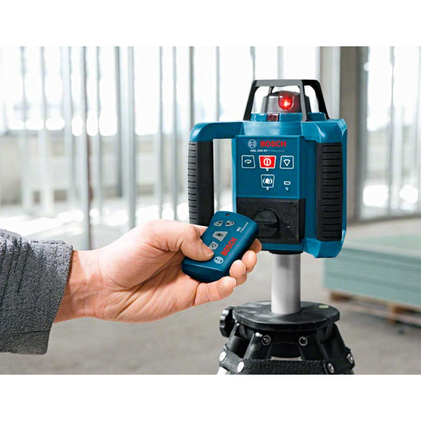 Ротационный лазерный нивелир Bosch Professional GRL 250 HV в кейсе с пультом RC1, очками, мишенью (0601061600)