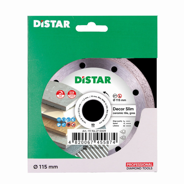 Диск алмазный Distar Decor Slim 115 мм для керамогранита/керамики (11115427009)