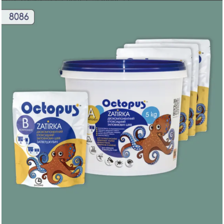 Двухкомпонентная эпоксидная затирка Octopus Zatirka цвет 8086, 5 кг (8086-5)