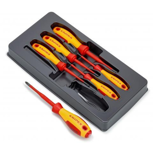 Набор диэлектрических отверток с зауженным рабочим концом KNIPEX 00 20 12 V04, шлиц/Phillips/Pozidri (00 20 12 V04)