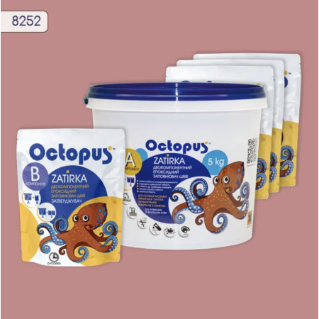 Двухкомпонентная эпоксидная затирка Octopus Zatirka цвет 8252, 5 кг (8252-5)