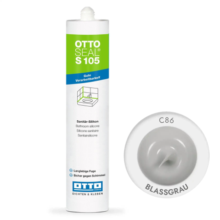 Санитарный силиконовый герметик OTTOSEAL S105 С86 темно-серый, (Blassgrau), 310 мл (S105C86)