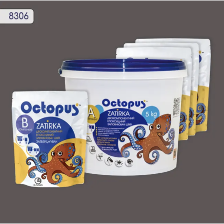Двухкомпонентная эпоксидная затирка Octopus Zatirka цвет 8306, 5 кг (8306-5)