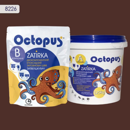 Двухкомпонентная эпоксидная затирка Octopus Zatirka цвет 8226, 1,25 кг (8226-1)