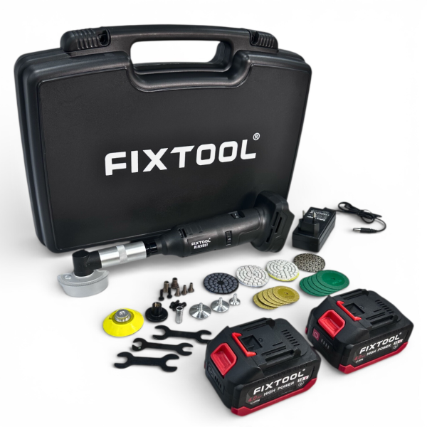 Кутова акумуляторна шліфувальна машина FIXTOOL Pomogator BLACKOUT з 2 АКБ 4A 18V (FIX200WBATMK)