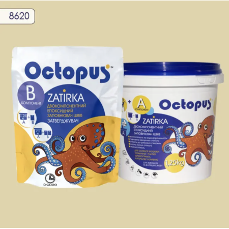 Двухкомпонентная эпоксидная затирка Octopus Zatirka цвет 8620, 1,25 кг (8620-1)