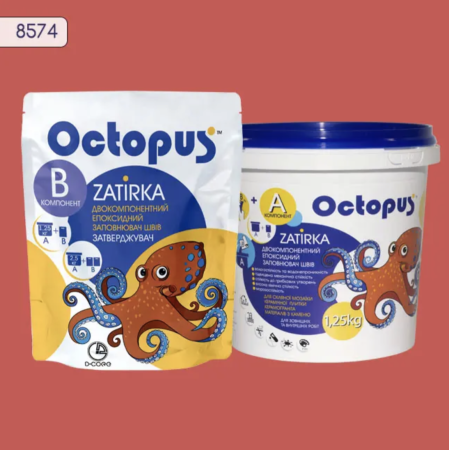 Двухкомпонентная эпоксидная затирка Octopus Zatirka цвет 8574, 1,25 кг (8574-1)