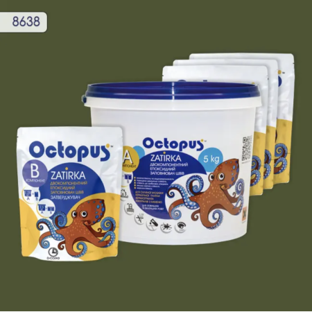Двухкомпонентная эпоксидная затирка Octopus Zatirka цвет № 8638, 5 кг (8638-5)