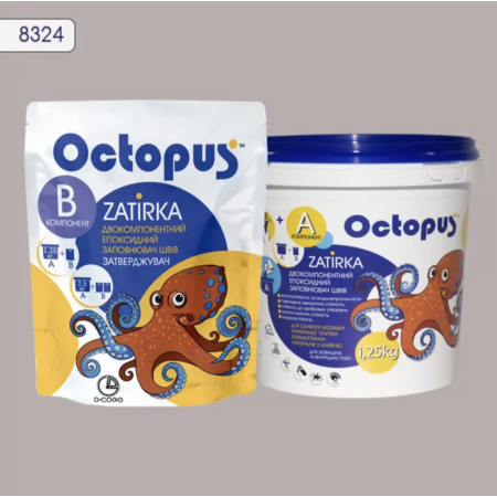 Двухкомпонентная эпоксидная затирка Octopus Zatirka цвет 8324, 1,25 кг (8324-1)