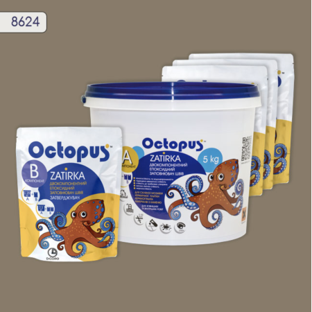 Двухкомпонентная эпоксидная затирка Octopus Zatirka цвет  8624, 5 кг (8624-5)
