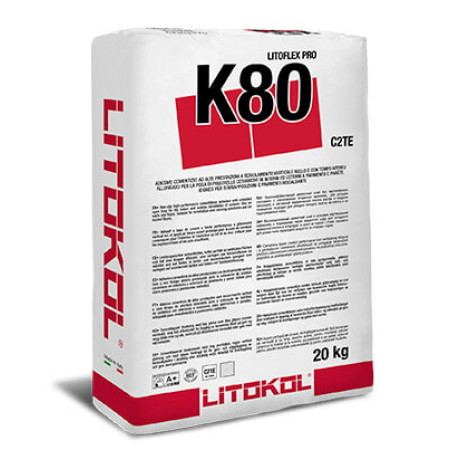 Клей на цементной основе Litokol LITOFLEX PRO K80 20 кг C2TE, белый (K80PROB0020)