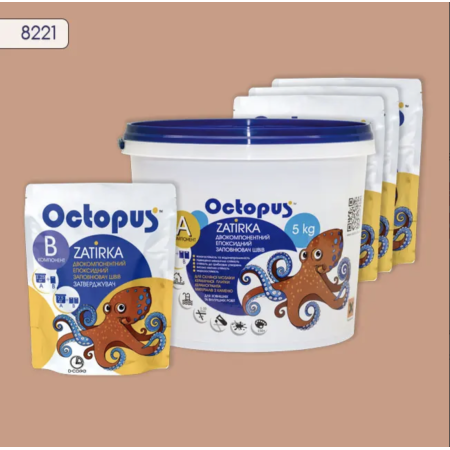 Двухкомпонентная эпоксидная затирка Octopus Zatirka цвет 8221, 5 кг (8221-5)