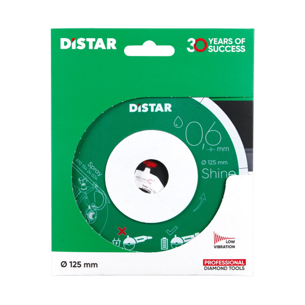 Алмазный диск для керамики и керамогранита Distar SHINE 125x0,6x22,23 мм (11127457030)