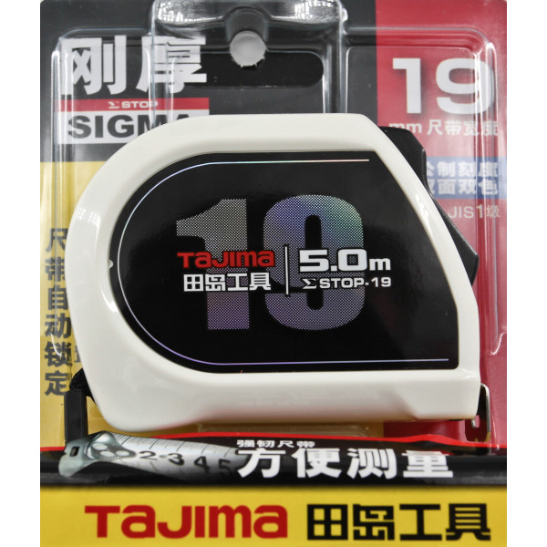 Рулетка будівельна TAJIMA SIGMA SS1950 5 м з автостопом (1001-2433)
