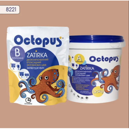 Двухкомпонентная эпоксидная затирка Octopus Zatirka цвет 8221, 1,25 кг (8221-1)