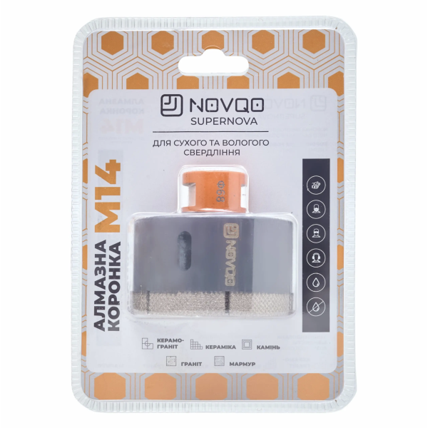 Алмазная коронка NOVQO Supernova 68 мм M14 (BP_1101)
