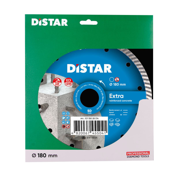 Диск алмазный Distar Turbo Extra 180 мм для бетона/кирпича/песчаника (10115028014)