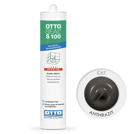 Силиконовый герметик OttoSeal S100 C67 (Anthrazit), 300 мм (S100C67)